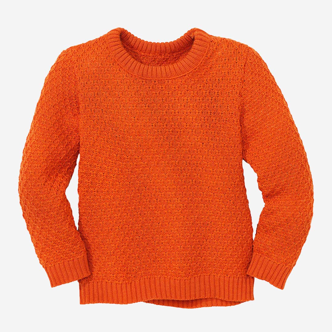 Kinder Pullover | in von Aran Lämmchen Disana Onlineshop orange aus Wolle Lila