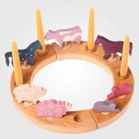 grimms figurenstecker holz geburtstagsring pferd blau...