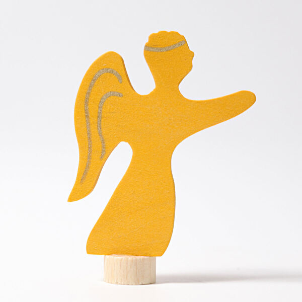 grimms figurenstecker steckfigur holz geburtstagsring adventsspirale engel gelb