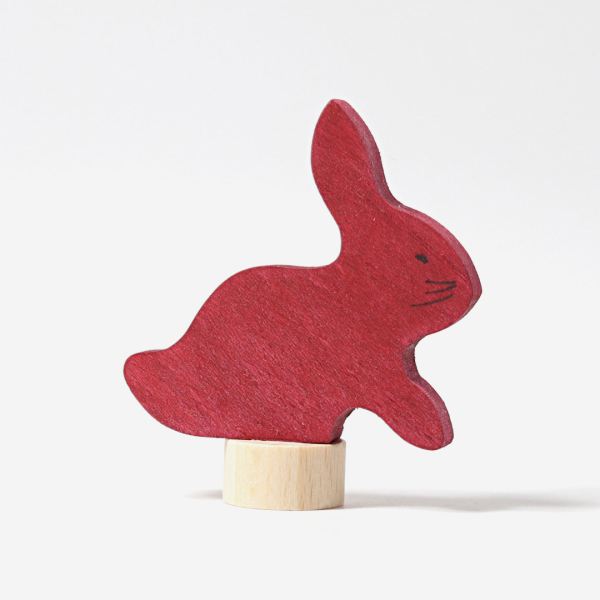 grimms figurenstecker steckfigur holz geburtstagsring adventsspirale  hase rot 1 ostern