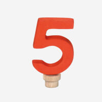 Zahlenstecker „5“ aus Holz für die...