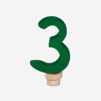 Zahlenstecker „3“ aus Holz für die...