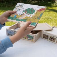Astrid Lindgren Puzzle aus Holz von Hjelms in Schiebekiste 1