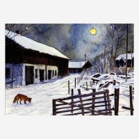 Postkarte „Fuchs im Mondschein“ von Harald...