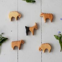 Tierset 5-teilig Schafe natur von Decor aus Holz