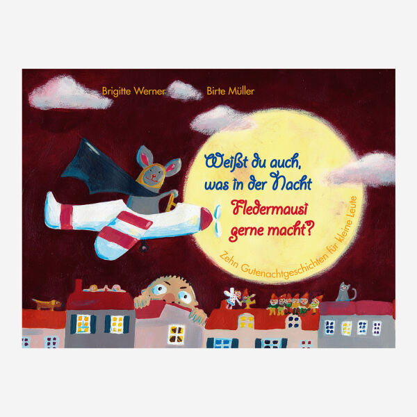 Buch „Weißt du auch was in der Nacht Fledermausi gerne macht? von Brigitte Werner, illustriert von Birte Müller