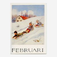 Elsa Beskow Postkartenset Monatskarten Feb