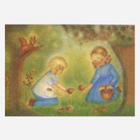 Postkarte „Apfelernte von Ruth Elsässer