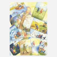 Monatskarten 12er Set  mit  farbenfrohen Illustation von...