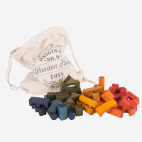 Holzbausteine Set (100 Teile) von Wooden Story in Rainbow