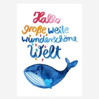Postkarte „Hallo Welt“ von Frau Ottilie