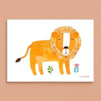 Poster „Löwe mit Blumen“ DIN A4 von Frau...