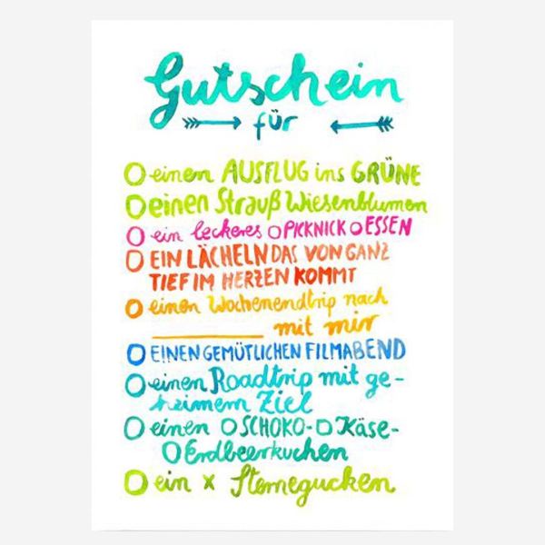 Postkarte „Gutschein“ von Frau Ottilie