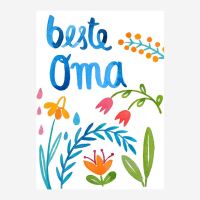Postkarte „Beste Oma“ von Frau Ottilie