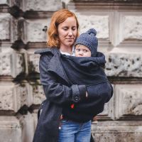 Tragecover BabyDos Nido von Didymos aus Schurwoll-Walk in anthrazit 6