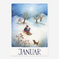 Postkarten Monatskarten-Set (12 Postkarten A6) von Ode Desjardins Januar