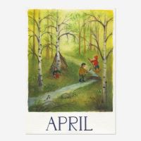 Postkarten Monatskarten-Set (12 Postkarten A6) von Ode Desjardins Apr