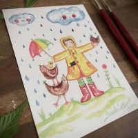 Postkarte Regen von Sarah Settgast in DIN A6 2