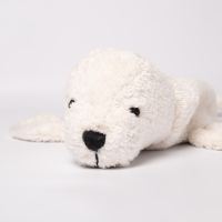 Kuscheltier Robbe mit Wärmekern von Senger aus Bio-Baumwolle in weiß klein (vegan)