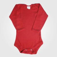 Baby Body von Hocosa aus Wolle/Seide in rot