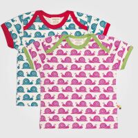 Kurzarm-Shirt von Loud and Proud aus Bio-Baumwolle mit Schnecken-Print