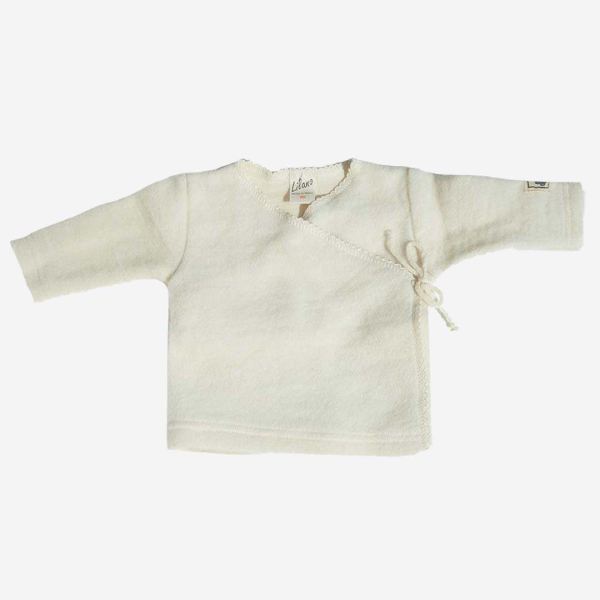 Baby Wickelshirt von Lilano aus Wollfrottee in natur