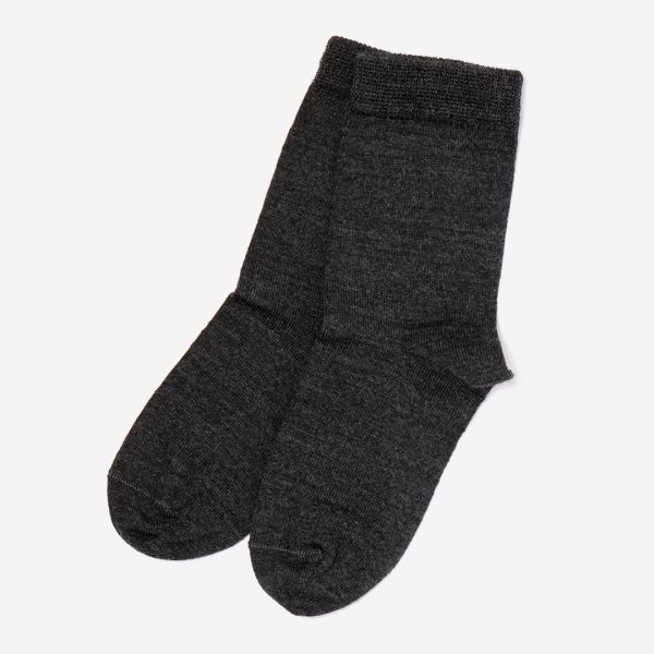 Socken Wolle/Baumwolle anthrazit 19-22