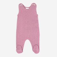 Baby Strampler von Selana aus Merinowolle fein rose grise 1