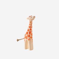 Holzfigur Giraffe klein Kopf hoch von Ostheimer