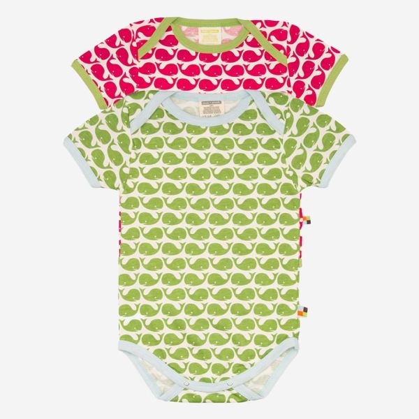 Baby Body kurzarm von Loud and Proud aus Bio-Baumwolle mit Wale-Print