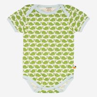 Baby Body kurzarm von Loud and Proud aus Bio-Baumwolle mit Wale-Print 2