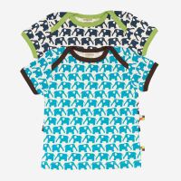 Kurzarm-Shirt von Loud and Proud aus Bio-Baumwolle mit Elefanten-Print