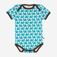 Baby Body kurzarm von Loud + Proud aus Bio-Baumwolle mit Elefanten-Print 2