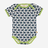 Baby Body kurzarm von Loud + Proud aus Bio-Baumwolle mit Elefanten-Print 2