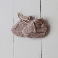 Baby Schühchen von Selana aus Wolle  beige 2