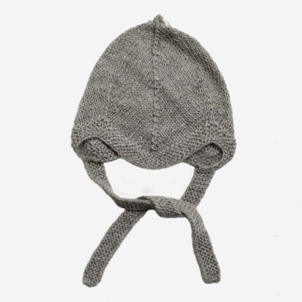 Babymütze Pilot Cap von My Alpaca aus Alpakawolle in light grey