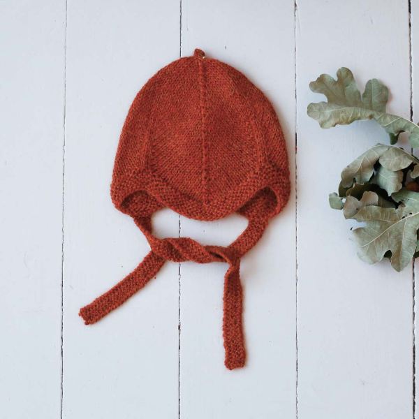 Babymütze Pilot Cap von My Alpaca aus Alpakawolle in rust