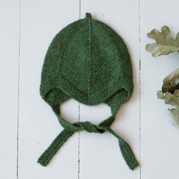 Babymütze Pilot Cap von My Alpaca aus Alpakawolle in green melange