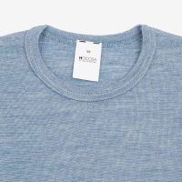 Langarm Shirt Wolle/Seide von Hocosa in jeansblau 6