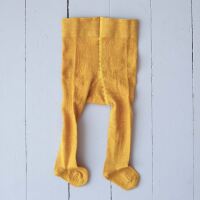 Babystrumpfhose Wolle/Baumwolle messinggelb