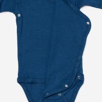Baby Wickelbody on Hocosa aus Wolle/Seide in dunkelblau 2