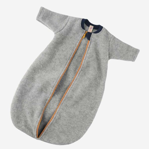 Baby-Schlafsack von Engel aus Wolle langarm in grau