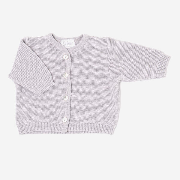 Baby Strickjacke von Selana aus Bio-Baumwolle in grey