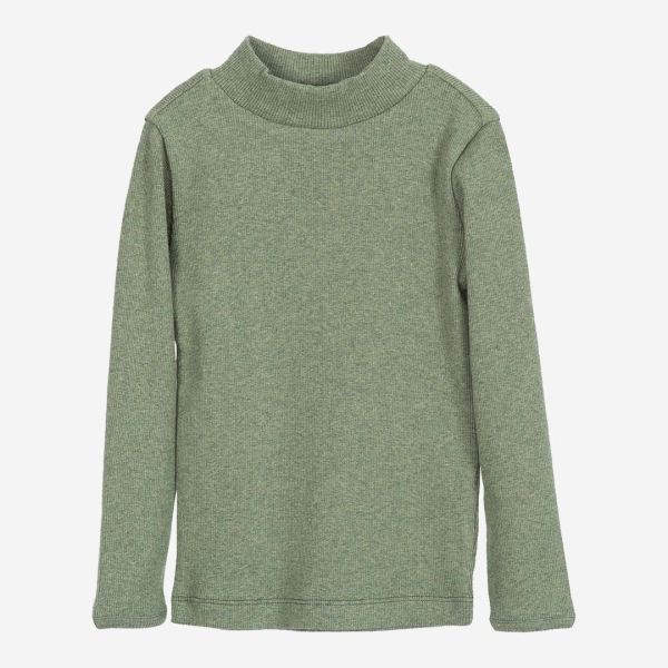 Kinder Pullover mit hohem Kragen von Serendipity aus Bio-Baumwolle in moss