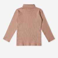 Kinder Ribbed Turtleneck Shirt aus Bio-Baumwolle in terracotta 2