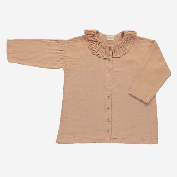 Blouse ARONIE von Poudre Organic in Bio-Baumwolle in maple sugar