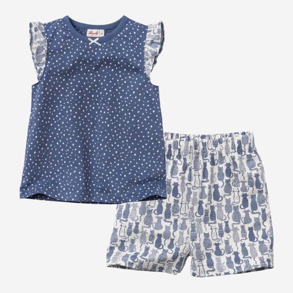 Kinder Pyjama von People Wear Organic aus Bio-Baumwolle in blau