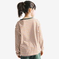 Kinder Langarmshirt Boxy Longsleeve von Orbasics aus Bio-Baumwolle striped caramel-cookie 3