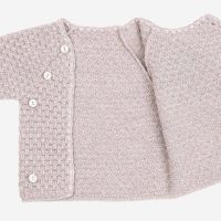 Baby Schlüttli mit Strickmuster von Selana aus Merinowolle in beige 3