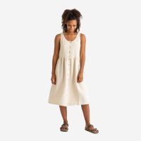 Damen Kleid Gathered Dress von Matona aus Leinen in almond 3